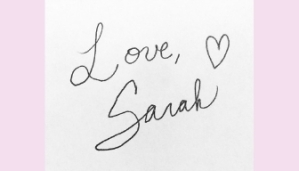 signature: love, sarah