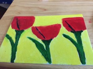 red roses, flowers, paint, painting, acrylic painting